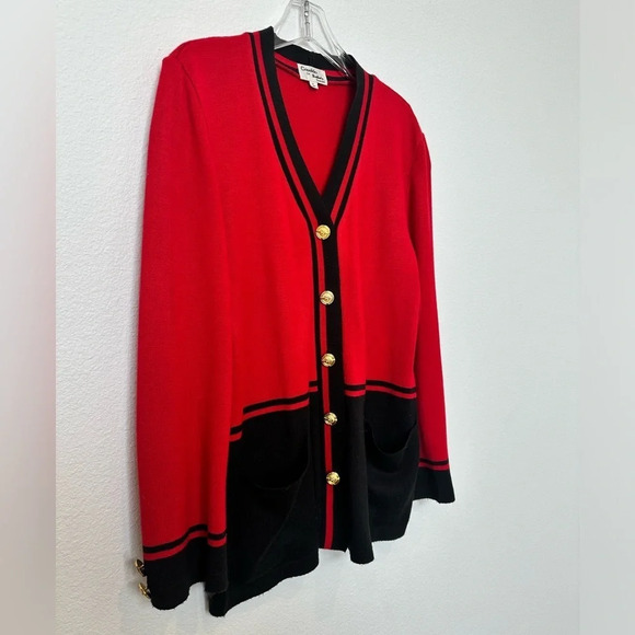 Criselda for Rustan's Red and Black Cardigan with Gold Buttons Large - Picture 2 of 11